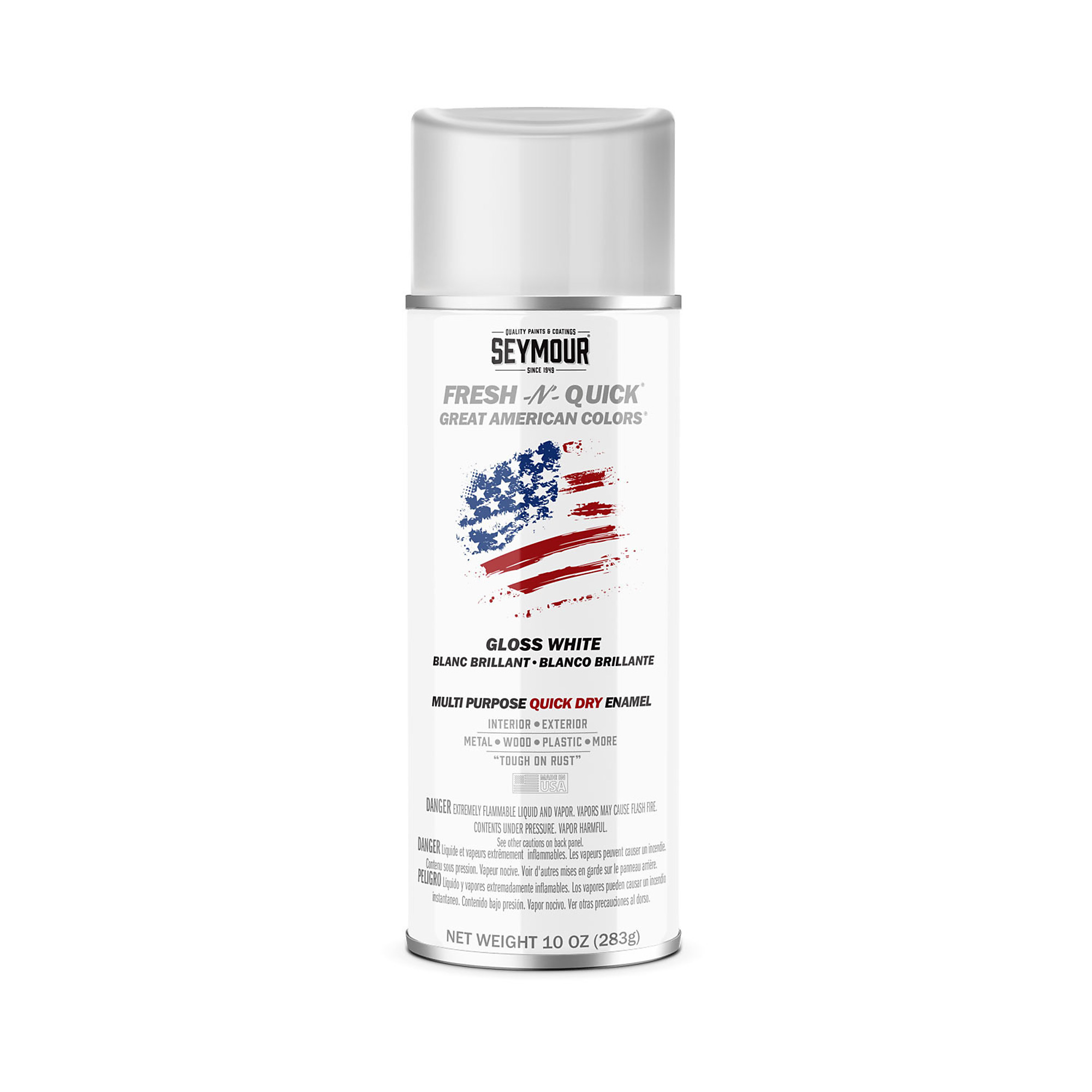 SEYMOUR Fresh-N-Quick Gloss Enamel Paint - 16 oz. Can, 10 oz fill weight, White, Fast-Drying, Indoor/Outdoor, Model# 11-2 CS